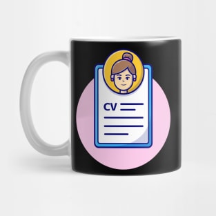 Curriculum Vitae Cartoon Vector Icon Illustration (2) Mug